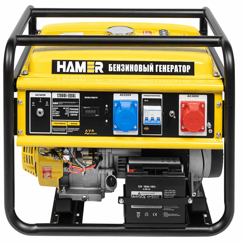 общий вид модели бензогенератор hamer 12000e-equal