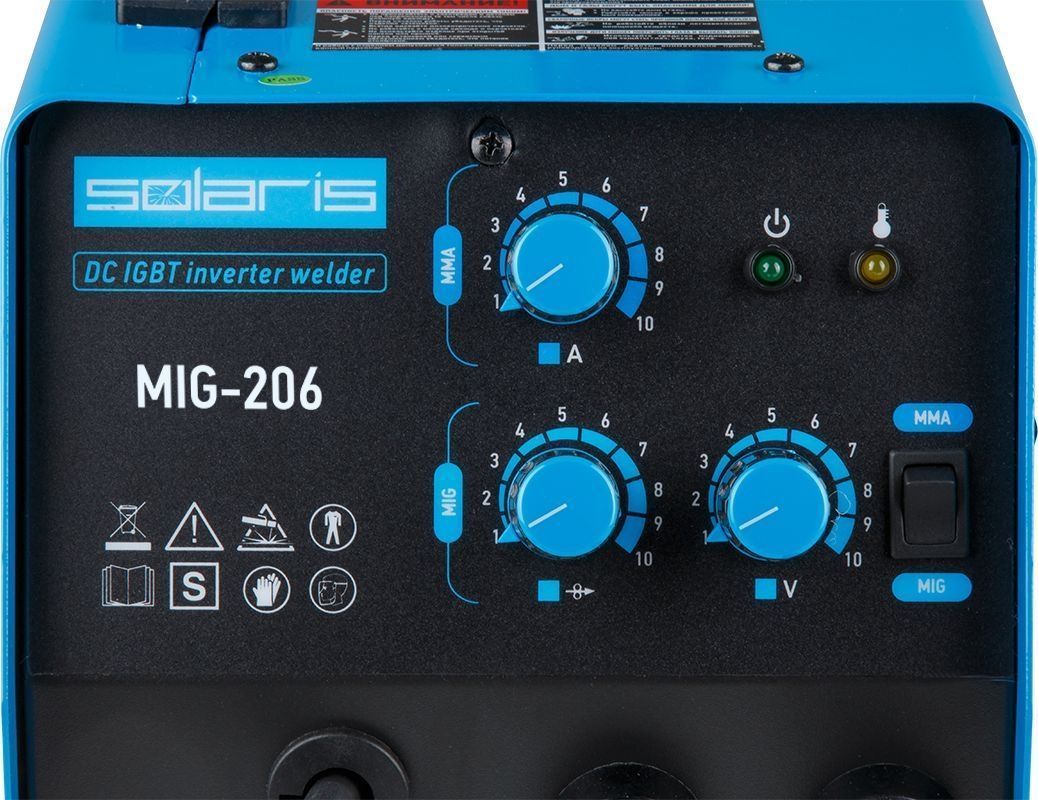 Полуавтомат сварочный Solaris MIG-206 вид модели полуавтомат сварочный solaris mig-206