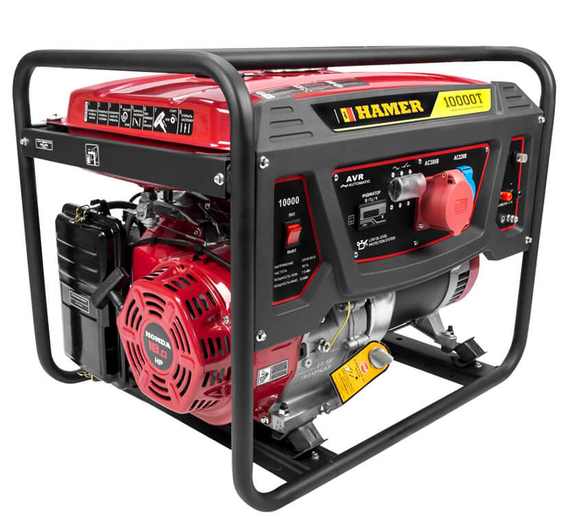 Бензогенератор HAMER 10000T (трехфазный) вид модели бензогенератор hamer 10000t (трехфазный)