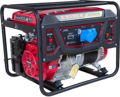 общий вид модели бензогенератор hamer 6000m-pro