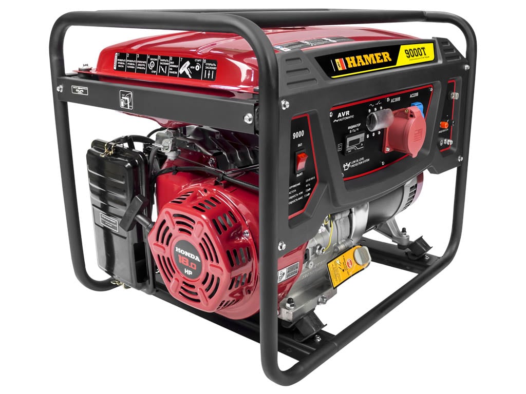 Бензогенератор HAMER 9000T-PRO (трехфазный) вид модели бензогенератор hamer 9000t-pro (трехфазный)