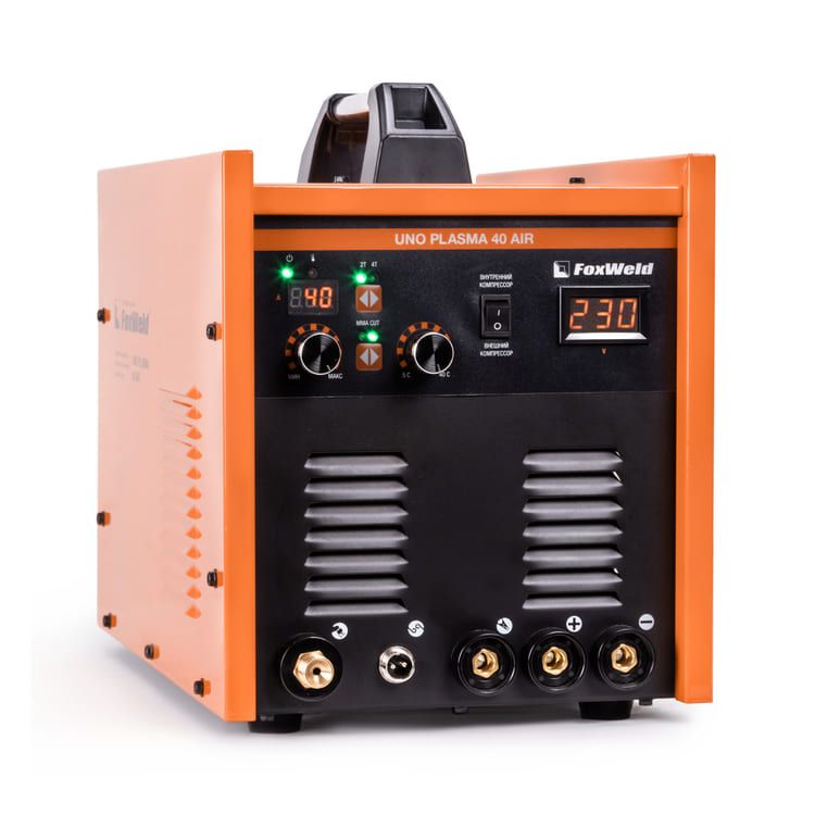 общий вид модели аппарат плазменной резки foxweld uno plasma 40 air со встроенным компрессором