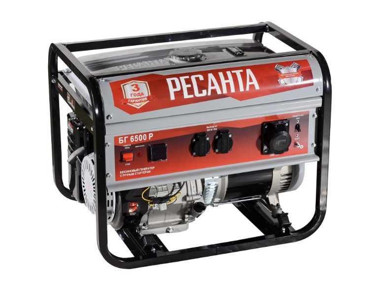 общий вид модели генератор бензиновый ресанта бг 6500 р