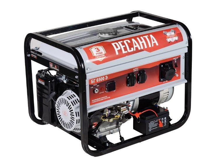 общий вид модели генератор бензиновый ресанта бг 6500 э
