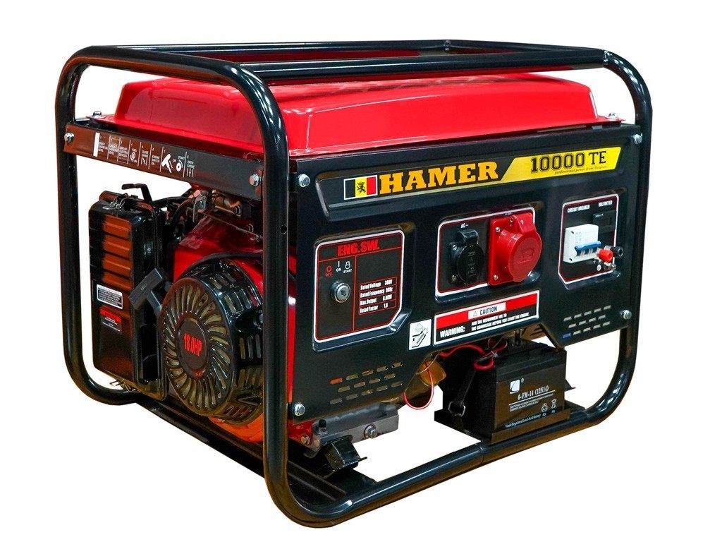 Генератор бензиновый HAMER 10000ТE вид модели генератор бензиновый hamer 10000тe