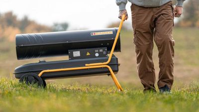 вид модели пушка тепловая дизельная проф. прямого нагрева с датчиком температуры dh-50 (50 квт), hamer