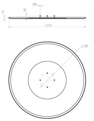 вид модели диск затирочный grost d-710 мм крепление болт