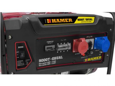 вид модели бензогенератор hamer 9000t-equal