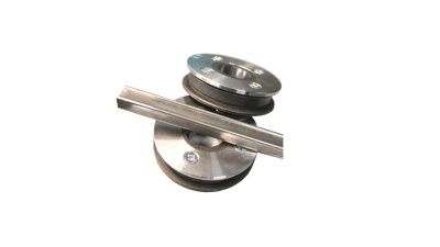 общий вид модели комплект роликов «п-образный» на профильную трубу сечением 25х25 мм