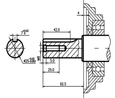 вид модели двигатель бензиновый tss excalibur s460 - k3 (вал цилиндр под шпонку 25/62.5 / key)