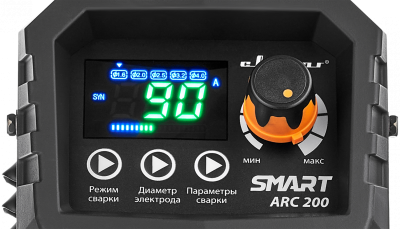 вид модели сварочный аппарат инверторный arc 200 "real smart" (z28303) black (маски+краги)