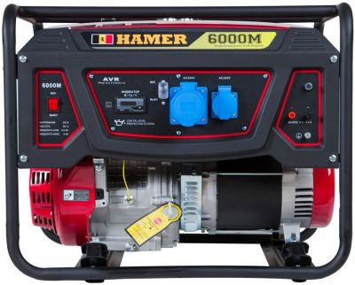 вид модели бензогенератор hamer 6000m-pro