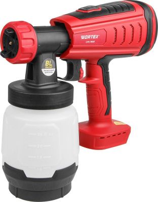 Краскопульт аккумуляторный WORTEX CPS 1808 в кор. ALL1 XLT SET БЕСЩЁТ.ДВИГ., 18 В, 1 акк., 4 Ач, 10 (БЕСЩЁТ.ДВИГ., 18 В, 1 акк., 4 Ач, ЗУ, 1000 мл/мин, 0.8 л бак, 2.6 мм сопло, 50 DIN)