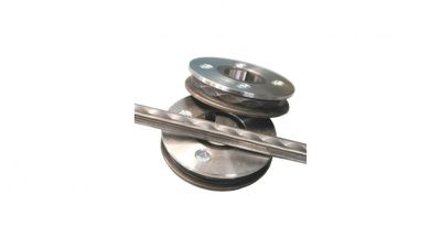 вид модели комплект роликов «гирлянда» на профильную трубу сечением 15 х 15 мм